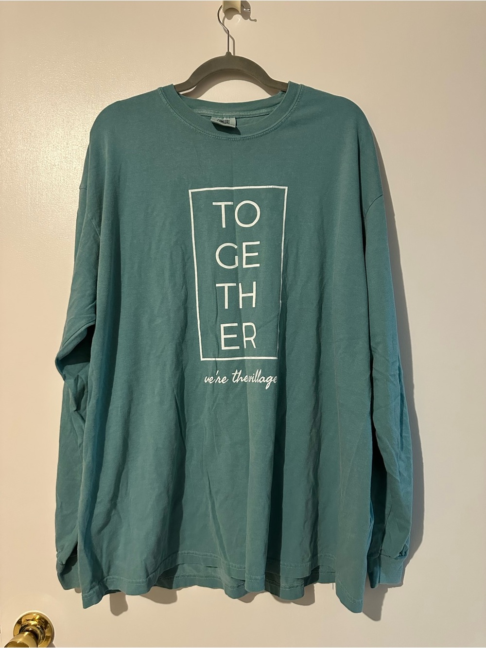 Comfort Colors Teal Long Sleeve Graphic Tee - "TOGETHER"